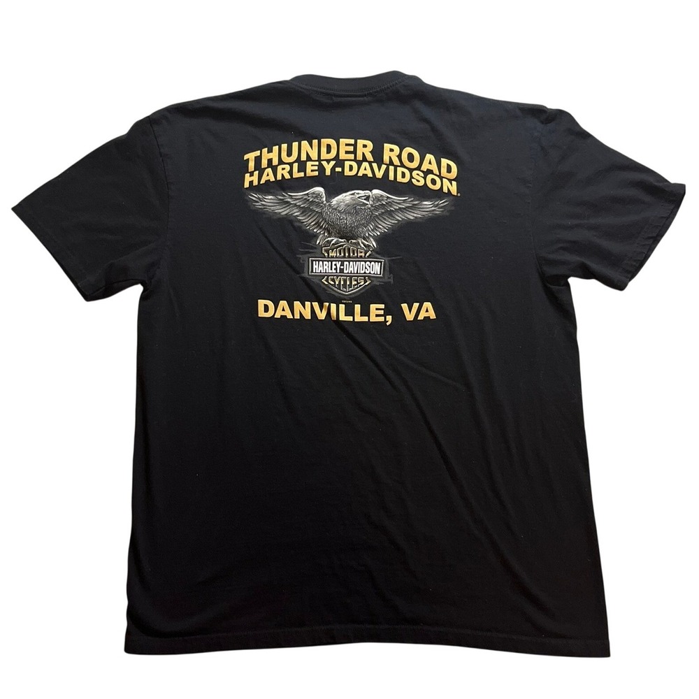 Harley-Davidson Thunder Road Danville VA Dealer Eagle Black XL 2015 Graphic Tee